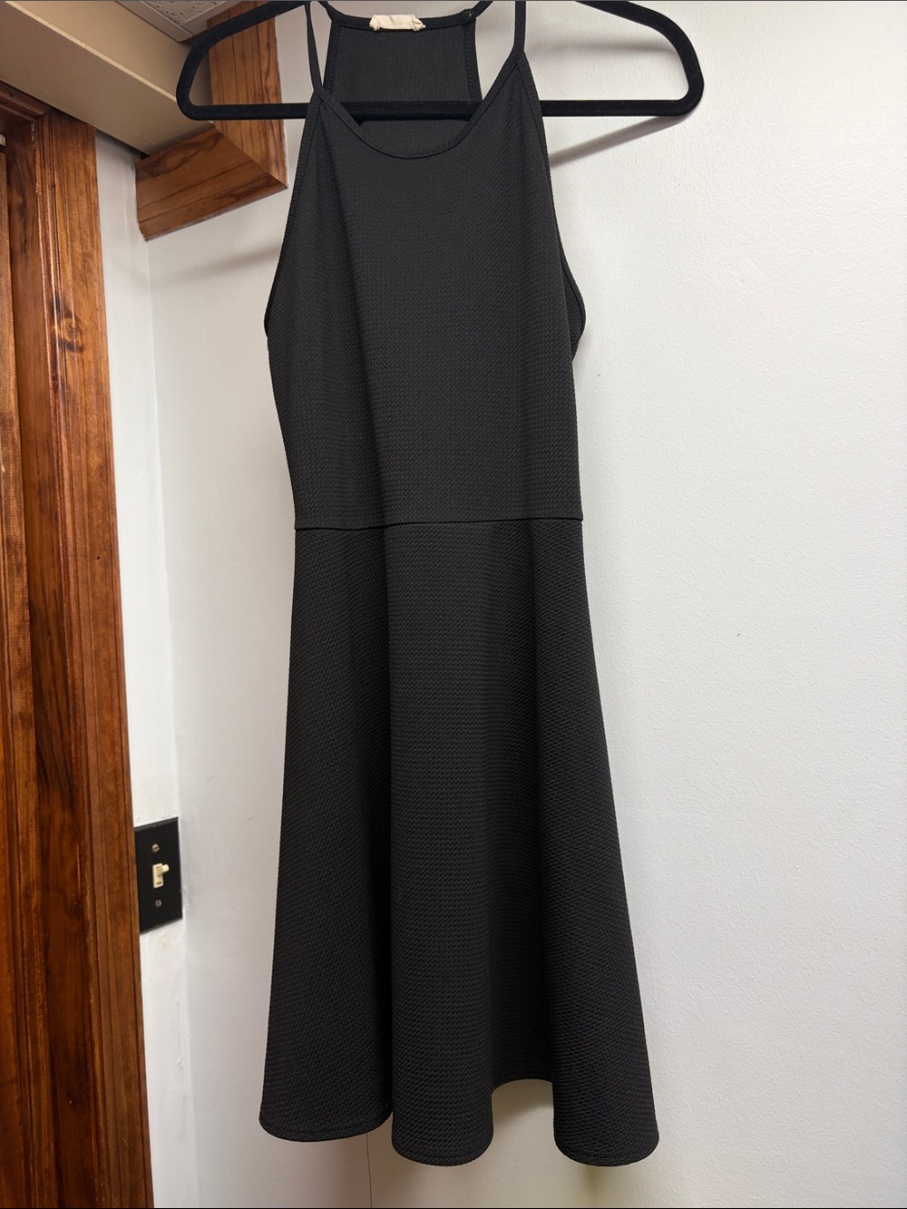 Olivia Rae Black Textured Halter Midi Dress